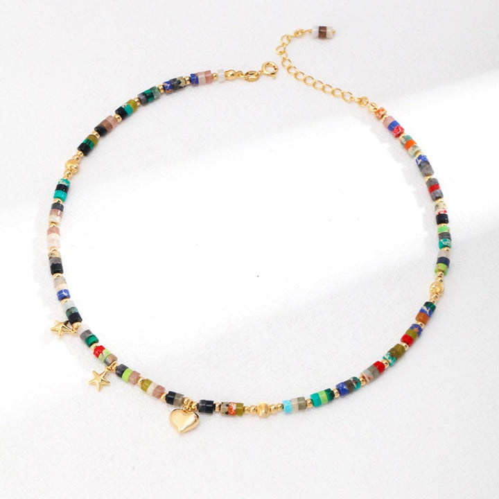 multi colored gem stone necklace