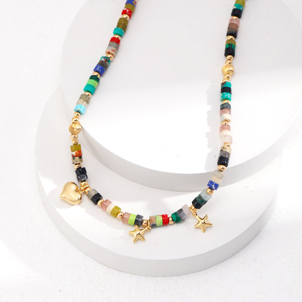 color stone necklace