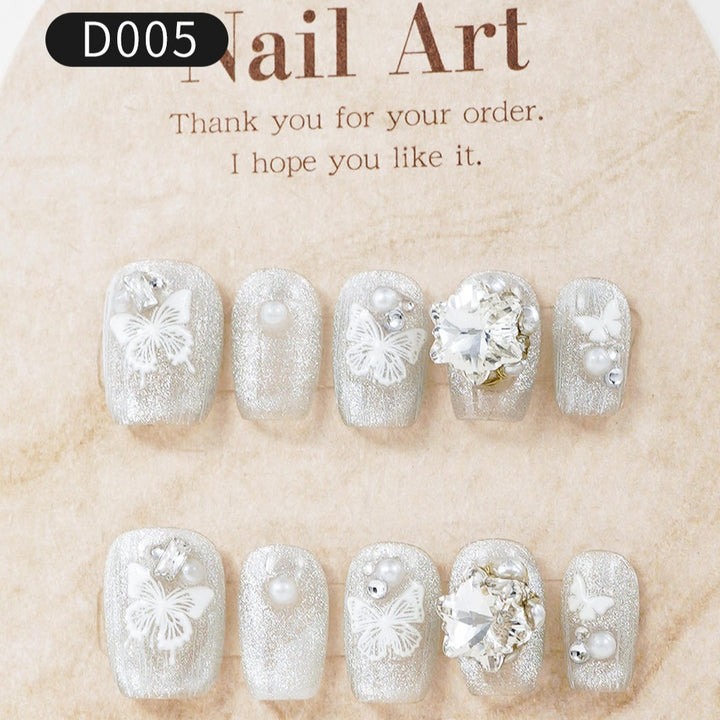 silver shining nail stickers
